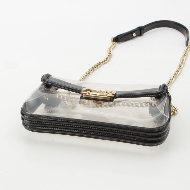 CHANEL Boy CHANEL Vinyl Mini Coco Mark 17th Series Shoulder Bag A67557 Clear
