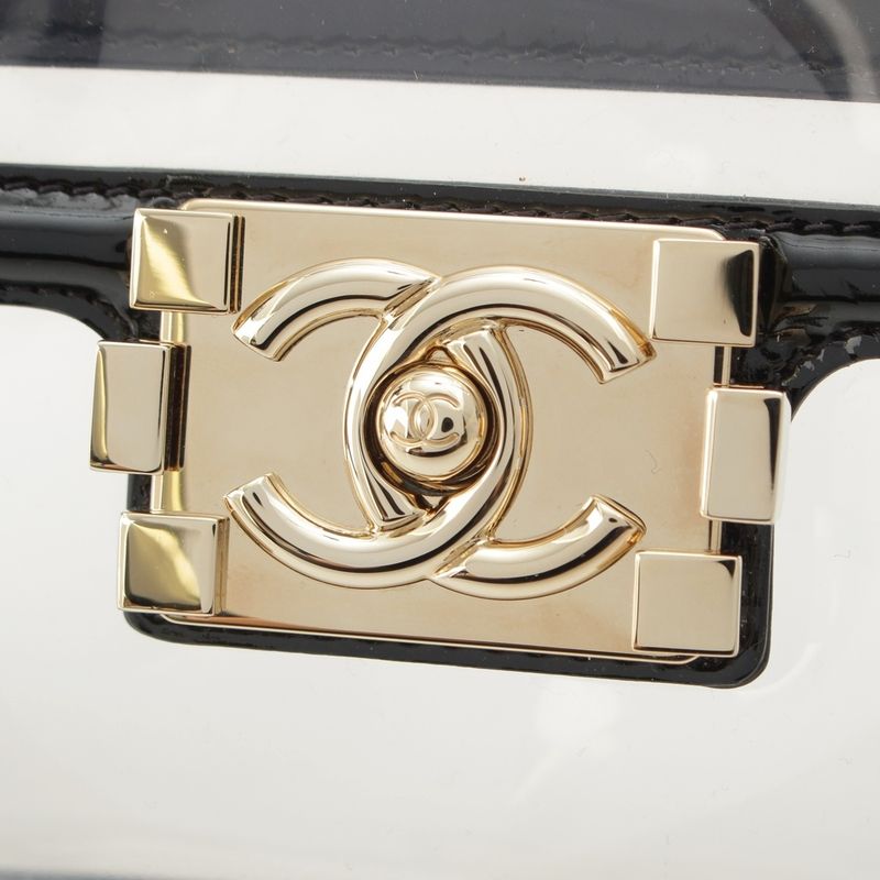 CHANEL Boy CHANEL Vinyl Mini Coco Mark 17th Series Shoulder Bag A67557 Clear