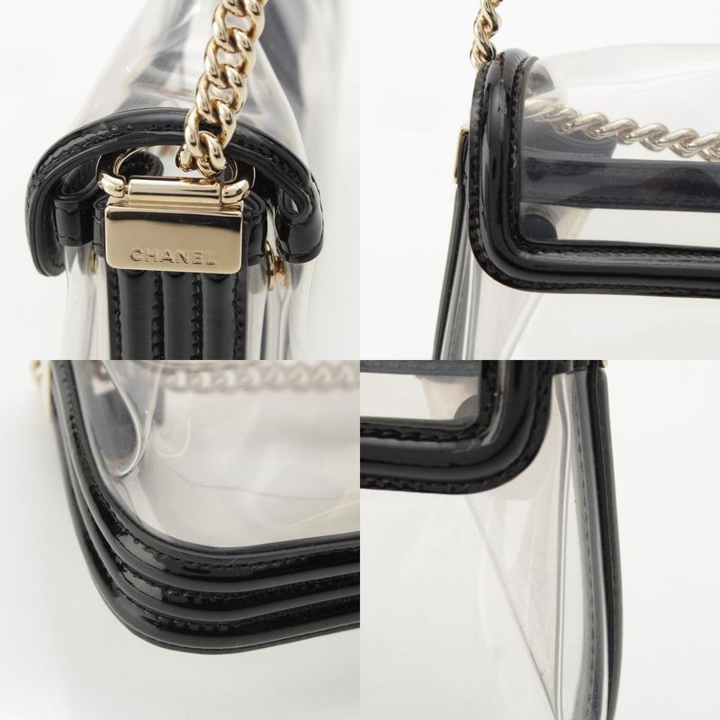 CHANEL Boy CHANEL Vinyl Mini Coco Mark 17th Series Shoulder Bag A67557 Clear