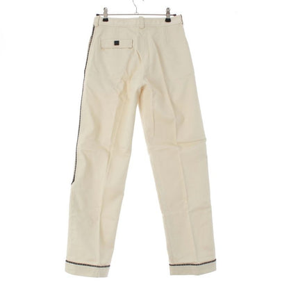 CHANEL Sports 04P Logo Line Tuck Straight Pants Bottoms P22997 Off-white 36