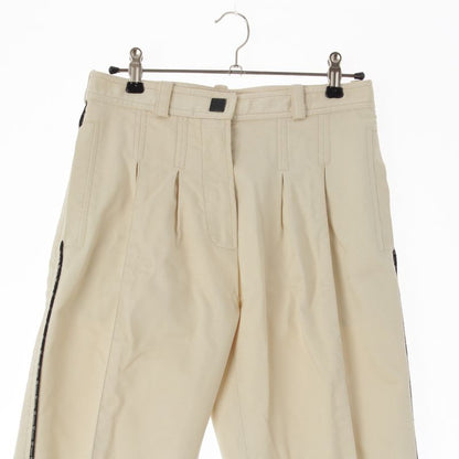 CHANEL Sports 04P Logo Line Tuck Straight Pants Bottoms P22997 Off-white 36
