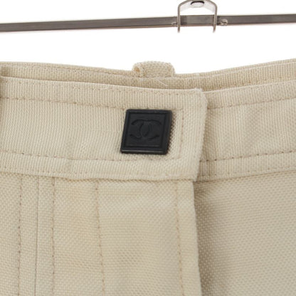 CHANEL Sports 04P Logo Line Tuck Straight Pants Bottoms P22997 Off-white 36