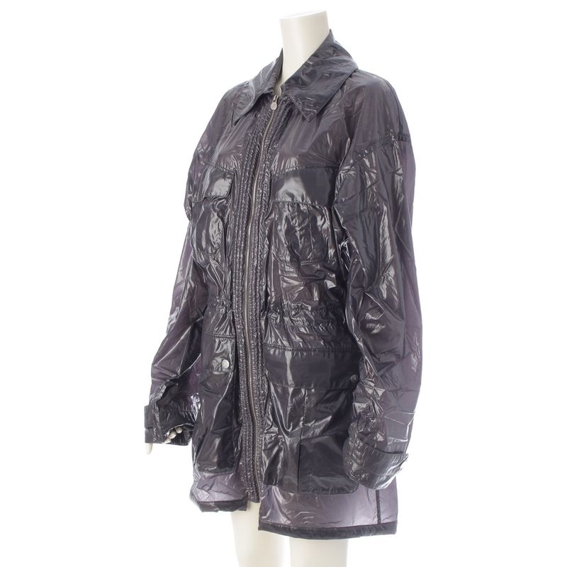 CHANEL Nylon Coco Mark Long Coat Outerwear- P54946 Gray- 38