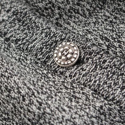 CHANEL Wool Coco Button Knit Dress P39910 Gray 36