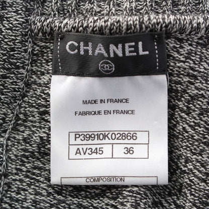 CHANEL Wool Coco Button Knit Dress P39910 Gray 36