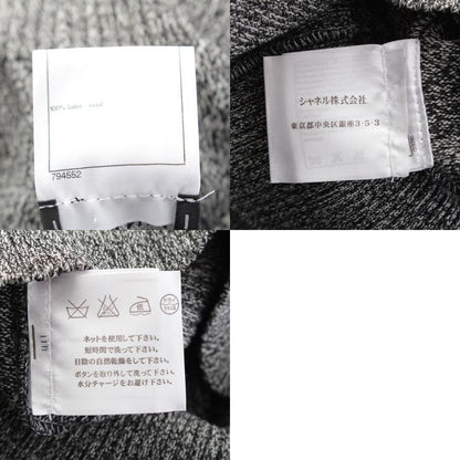 CHANEL Wool Coco Button Knit Dress P39910 Gray 36