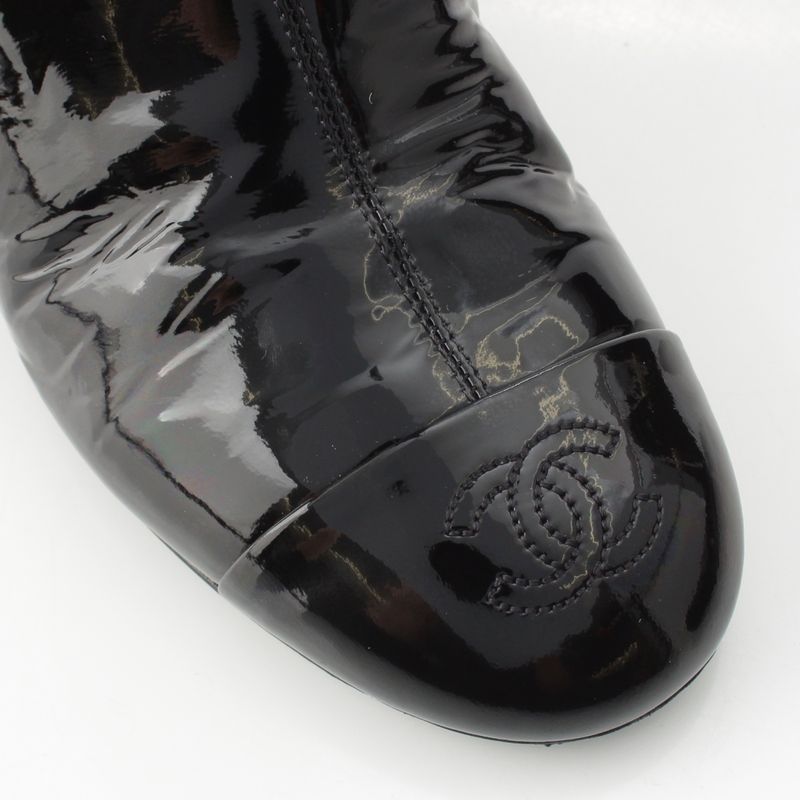 CHANEL 2024 2025 Patent Métiers D'art Collection Thigh High Boots Shoes G46564