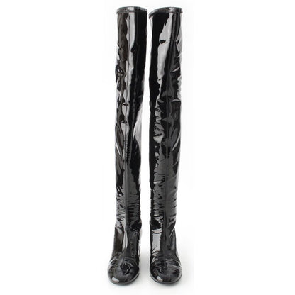 CHANEL 2024 2025 Patent Métiers D'art Collection Thigh High Boots Shoes G46564