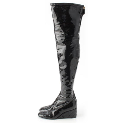 CHANEL 2024 2025 Patent Métiers D'art Collection Thigh High Boots Shoes G46564