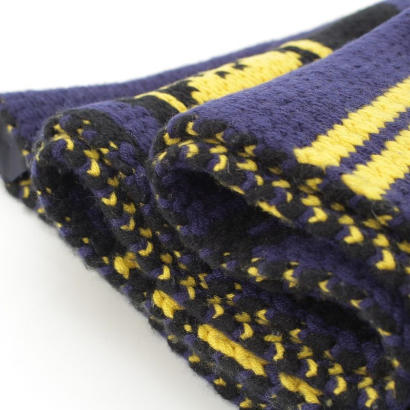 HERMES Bride DE GARA Cashmere Ceremonial Bridle Long Knit Muffler - Navy