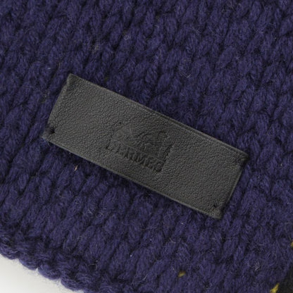 HERMES Bride DE GARA Cashmere Ceremonial Bridle Long Knit Muffler - Navy