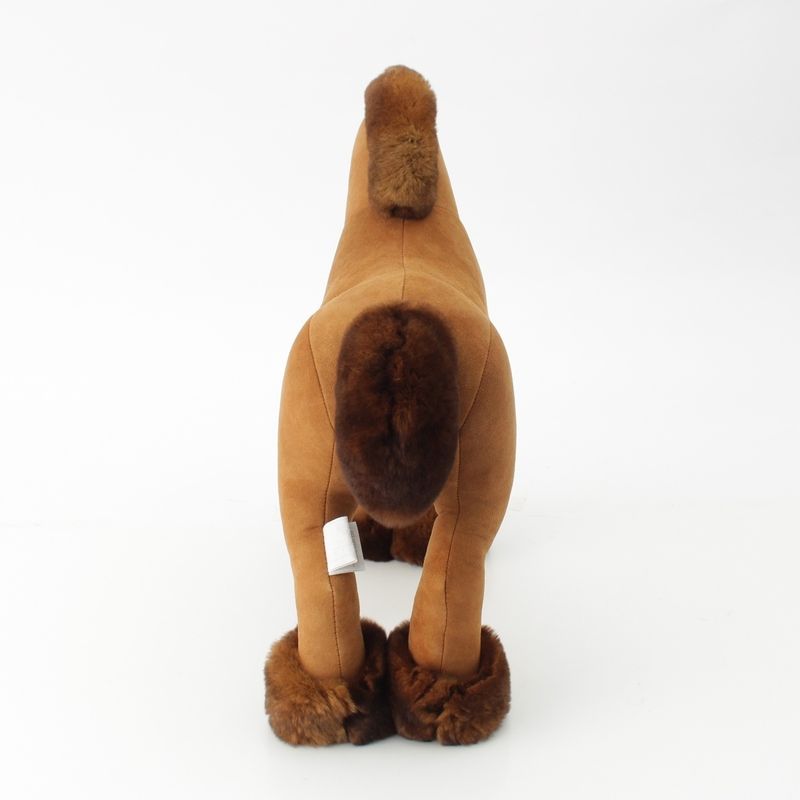 HERMES Lambskin Elmi-pm Orirag Horse Doll Stuffed Toy Brown