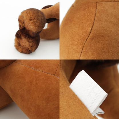 HERMES Lambskin Elmi-pm Orirag Horse Doll Stuffed Toy Brown