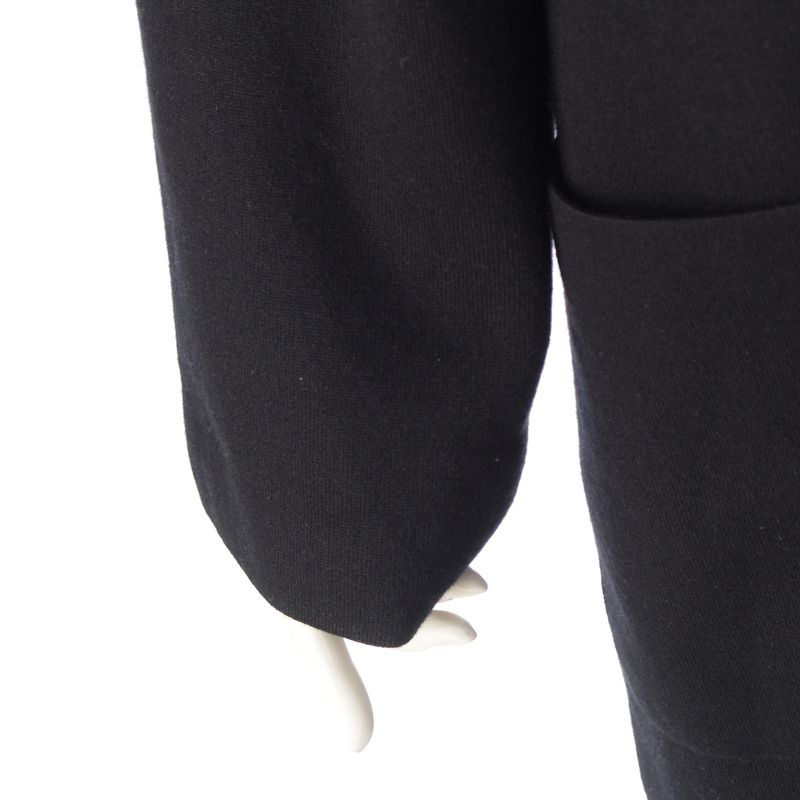 HERMES Wool Bias H Knit Zip Up Coat Outerwear 4h2102d2 Black 36