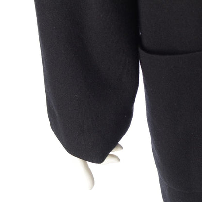HERMES Wool Bias H Knit Zip Up Coat Outerwear 4h2102d2 Black 36