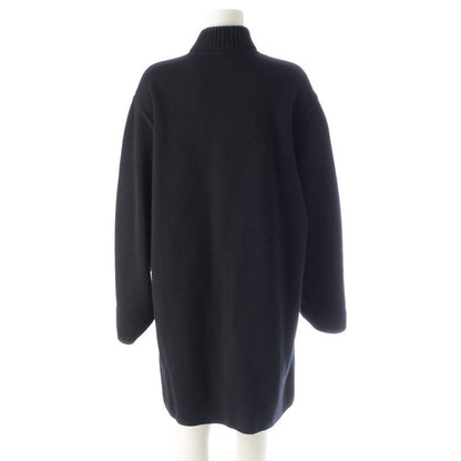 HERMES Wool Bias H Knit Zip Up Coat Outerwear 4h2102d2 Black 36