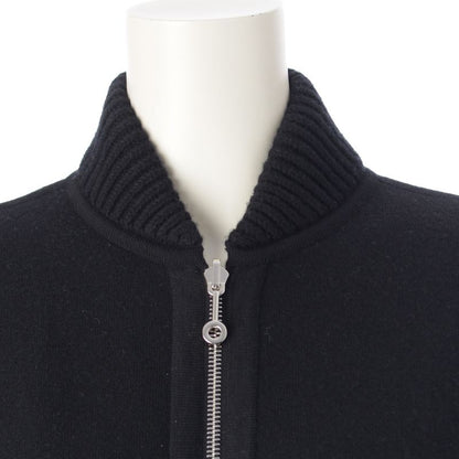 HERMES Wool Bias H Knit Zip Up Coat Outerwear 4h2102d2 Black 36
