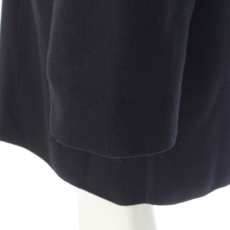 HERMES Wool Bias H Knit Zip Up Coat Outerwear 4h2102d2 Black 36