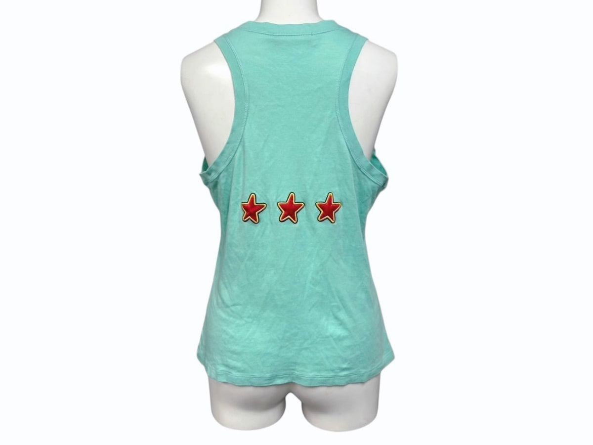 Dior Not War Tank Top Sleeveless Blue Embroidery 42 — view 2
