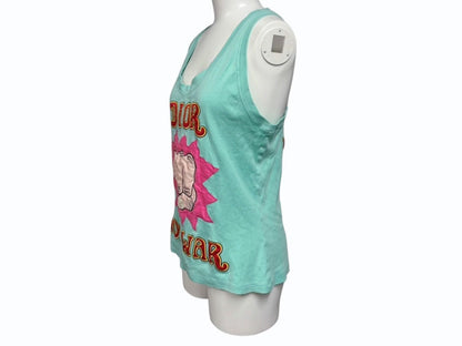 Dior Not War Tank Top Sleeveless Blue Embroidery 42 — view 3