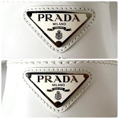 Prada Monolith Brushed Leather Loafers 6.5 White