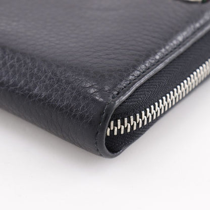 GUCCI Sherry Line Inter-locking G 308796 Leather Black Unisex Long Wallet