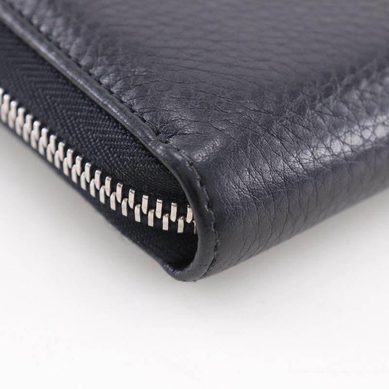 GUCCI Sherry Line Inter-locking G 308796 Leather Black Unisex Long Wallet