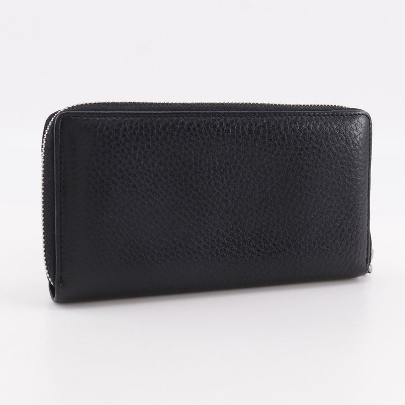 GUCCI Sherry Line Inter-locking G 308796 Leather Black Unisex Long Wallet