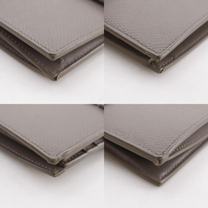 CELINE Medium Strap Wallet Leather Gray - Unisex Bifold Wallet