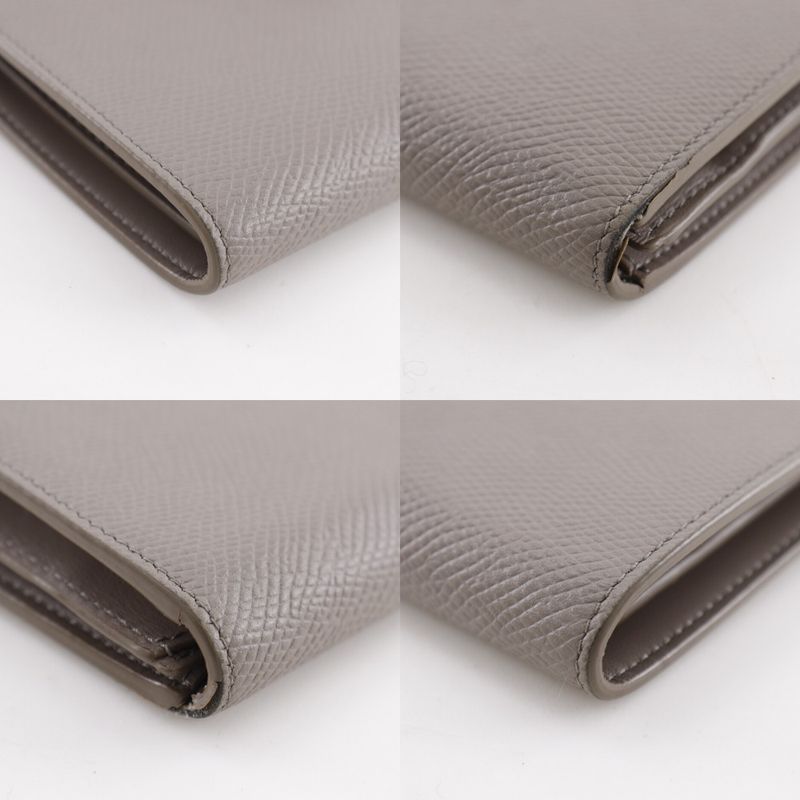 CELINE Medium Strap Wallet Leather Gray - Unisex Bifold Wallet