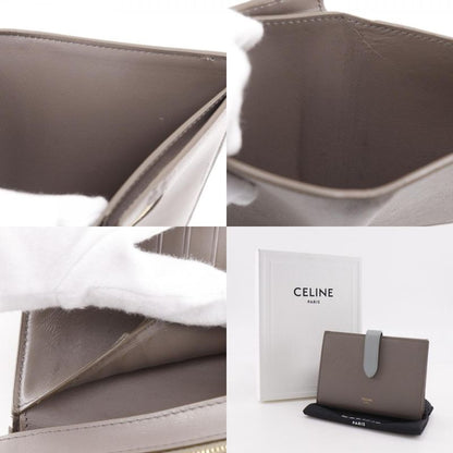 CELINE Medium Strap Wallet Leather Gray - Unisex Bifold Wallet