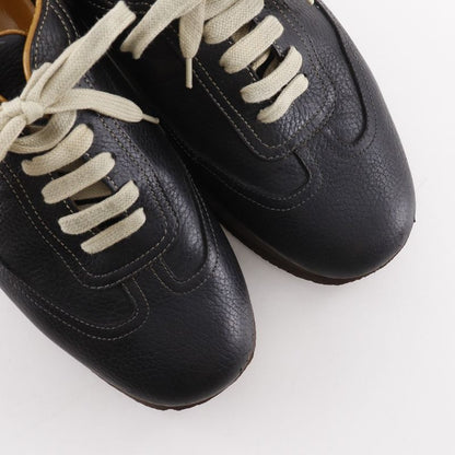 HERMES Quick H Logo Leather Black Men's Sneakers