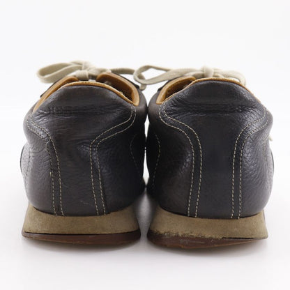 HERMES Quick H Logo Leather Black Men's Sneakers