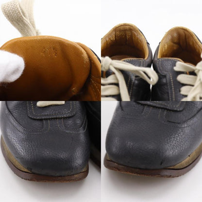 HERMES Quick H Logo Leather Black Men's Sneakers