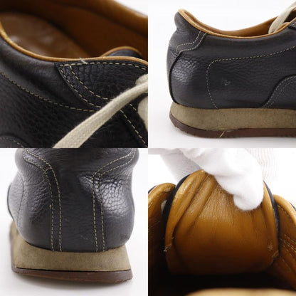 HERMES Quick H Logo Leather Black Men's Sneakers
