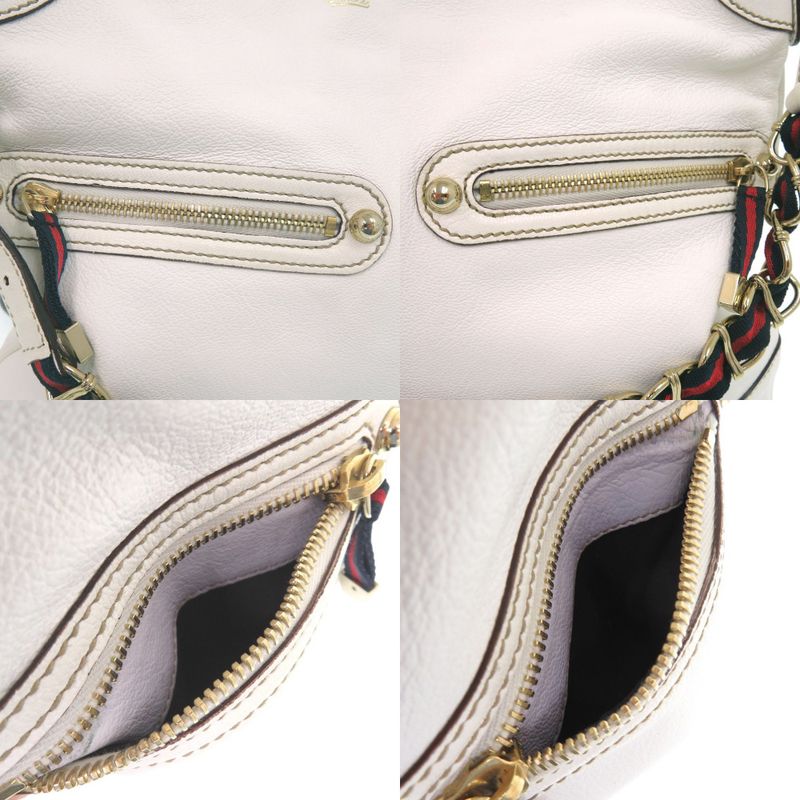 GUCCI Sherry Line Chain Shoulder Bag 154392 Leather White 0852 GUCCI