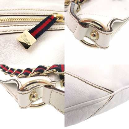 GUCCI Sherry Line Chain Shoulder Bag 154392 Leather White 0852 GUCCI