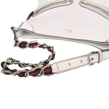 GUCCI Sherry Line Chain Shoulder Bag 154392 Leather White 0852 GUCCI