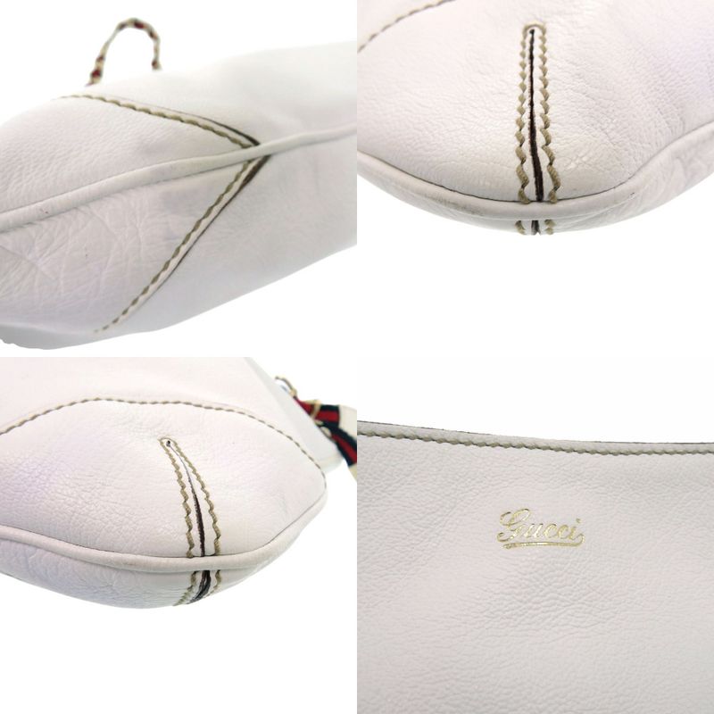 GUCCI Sherry Line Chain Shoulder Bag 154392 Leather White 0852 GUCCI