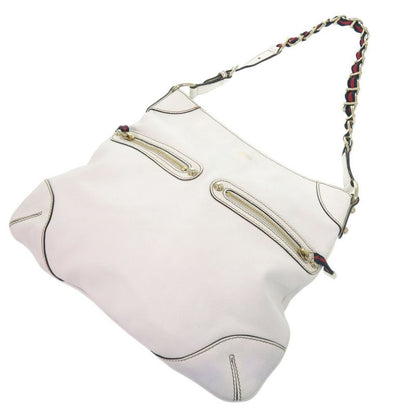 GUCCI Sherry Line Chain Shoulder Bag 154392 Leather White 0852 GUCCI