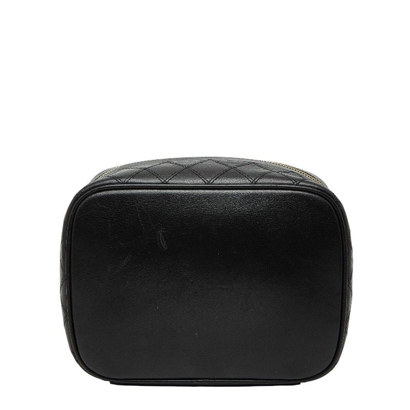 CHANEL Bicolore Vanity Bag Handbag Black Lambskin Women's CHANEL