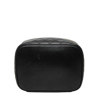 CHANEL Bicolore Vanity Bag Handbag Black Lambskin Women's CHANEL