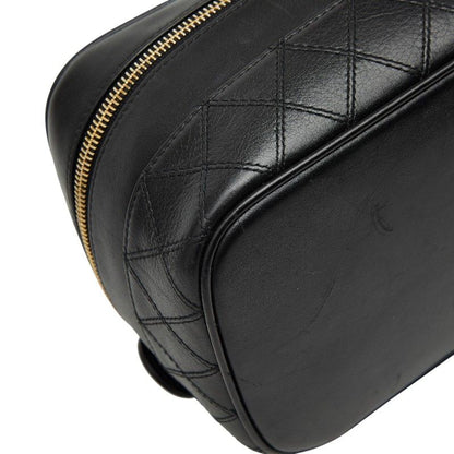 CHANEL Bicolore Vanity Bag Handbag Black Lambskin Women's CHANEL