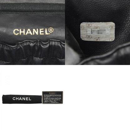 CHANEL Bicolore Vanity Bag Handbag Black Lambskin Women's CHANEL