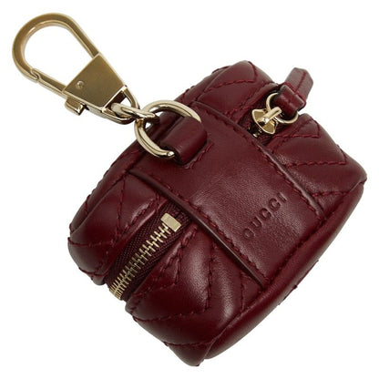 GUCCI Ggmarmont Double G Airpods Case Bold Wine Red Leather Ladies GUCCI