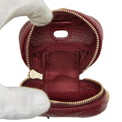 GUCCI Ggmarmont Double G Airpods Case Bold Wine Red Leather Ladies GUCCI