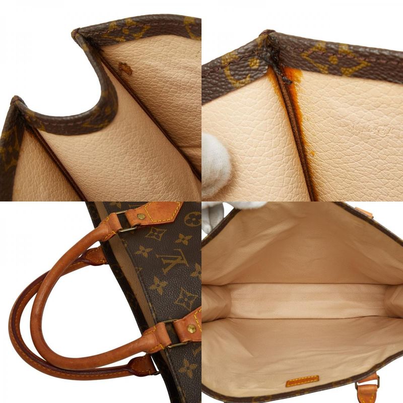 Louis Vuitton Monogram Sac Plastic Handbag Tote Bag M51140 Brown PVC Leather