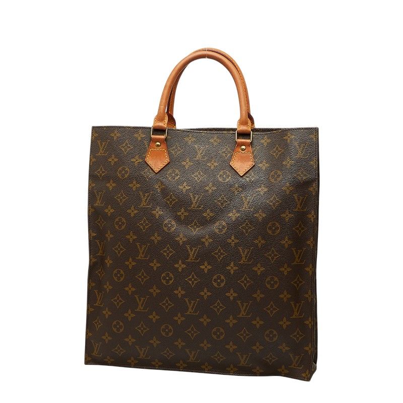 Louis Vuitton Monogram Sac Plastic Handbag Tote Bag M51140 Brown PVC Leather
