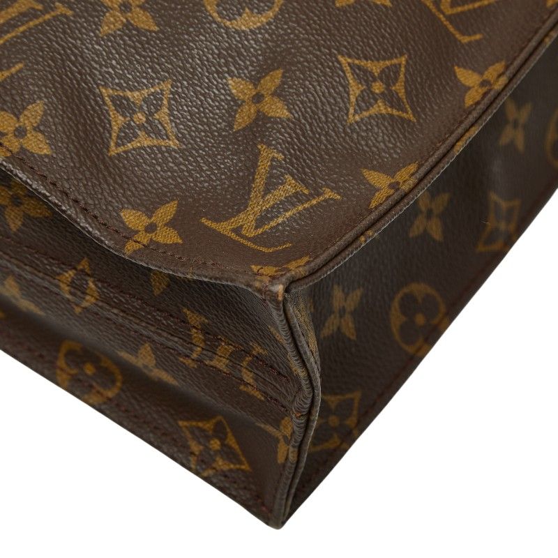 Louis Vuitton Monogram Sac Plastic Handbag Tote Bag M51140 Brown PVC Leather