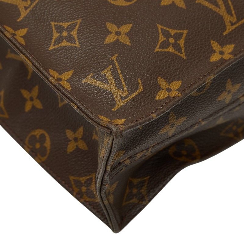 Louis Vuitton Monogram Sac Plastic Handbag Tote Bag M51140 Brown PVC Leather